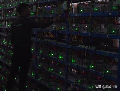 Technicians performing routine maintenance on a large-scale mining farm hosting multiple rigs