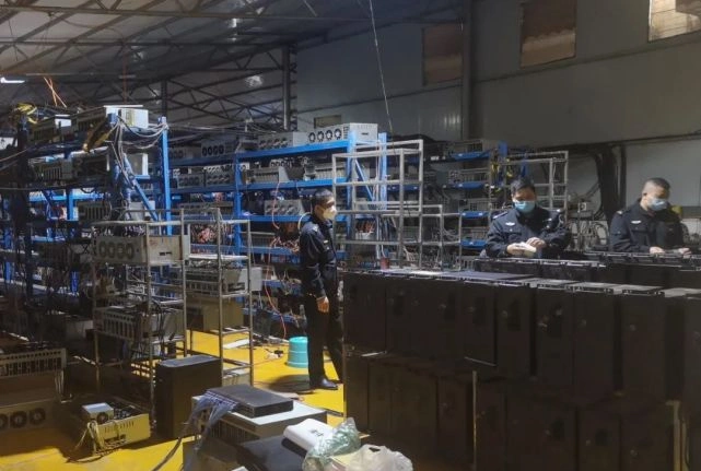 An overview of a modern mining farm showcasing low energy hosting setups for various crypto miners