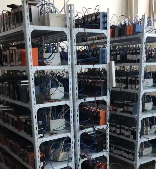 A high-performance mining rig operating in a controlled environment